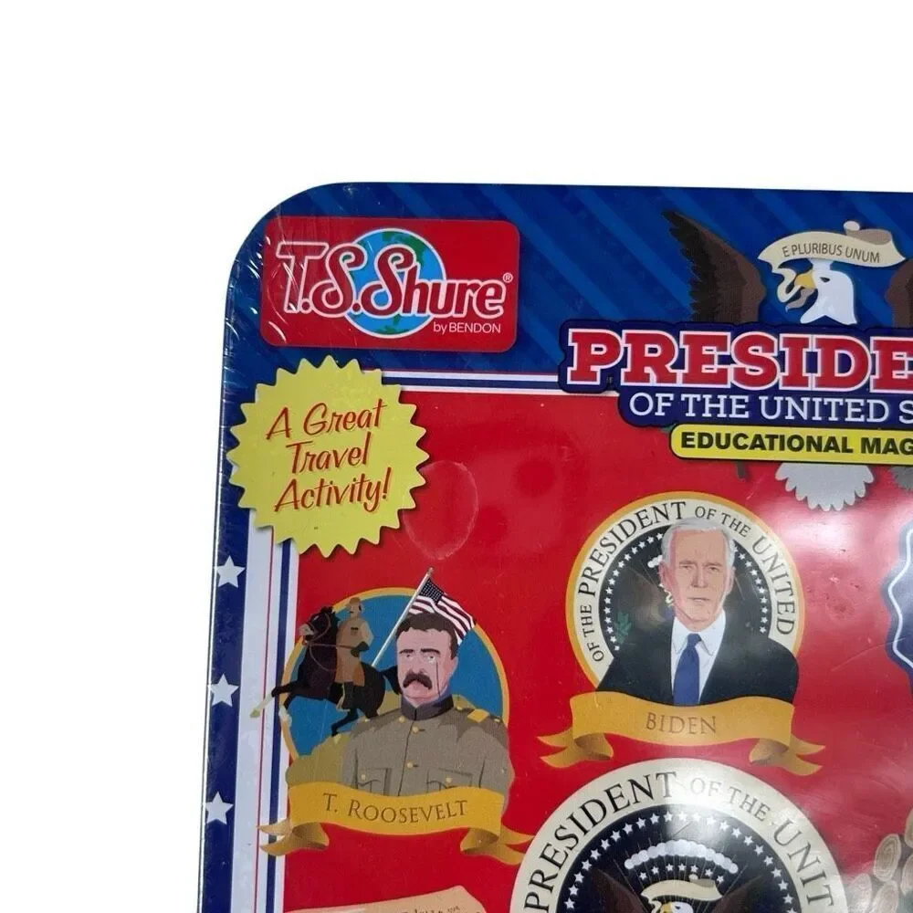 TS Shure US Presidents Educational Magnets in Tin  Sealed New